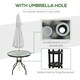 image 3 of Outsunny 80cm Outdoor Round Dining Table with Tempered Glass Top