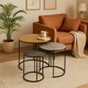 image 1 of Elias Nest Of Three Hammered Metal Tables Multi