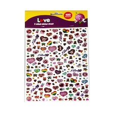 Purple Peach Love A5 Sticker Sheet - Multicoloured - One Size