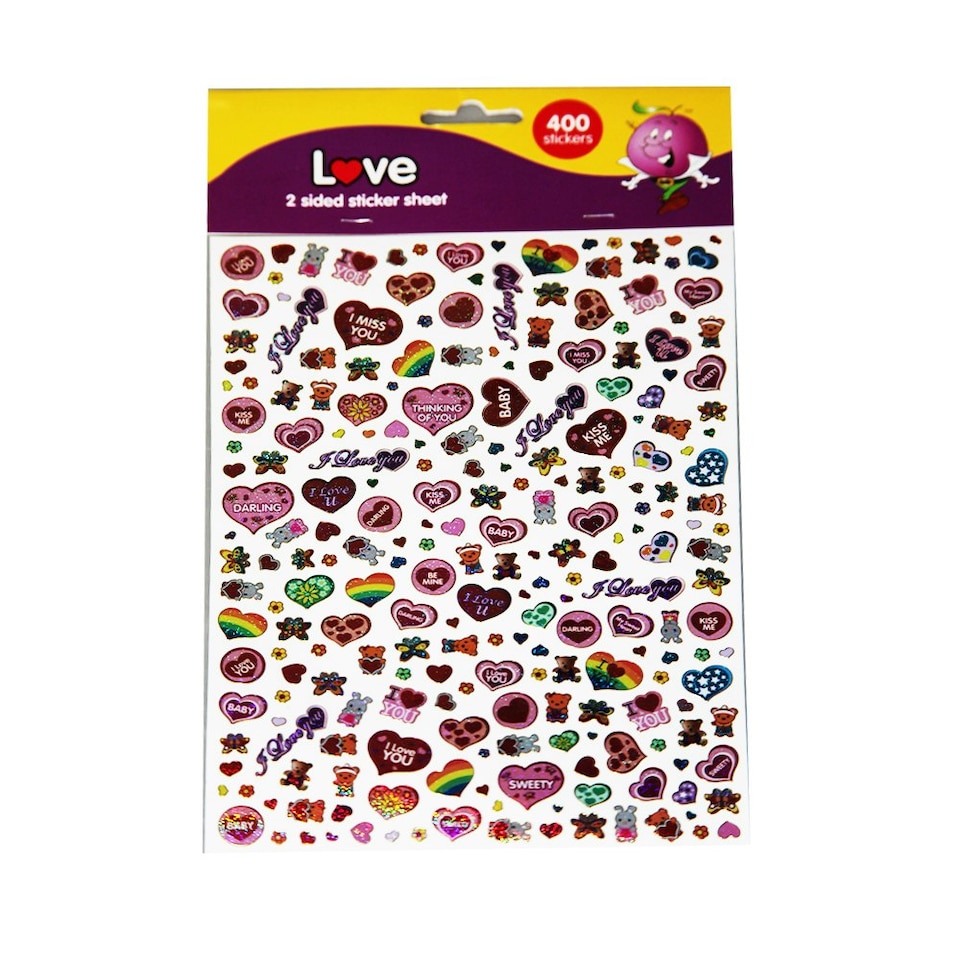 image 1 of Purple Peach Love A5 Sticker Sheet - Multicoloured - One Size