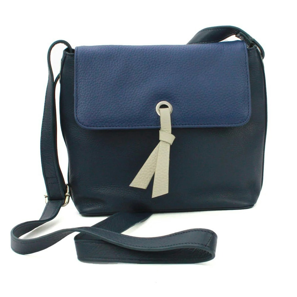 image 1 of Eastern Counties Leather Womens/Ladies Zada Leather Handbag - Navy/Cobalt Blue - One Size Blue