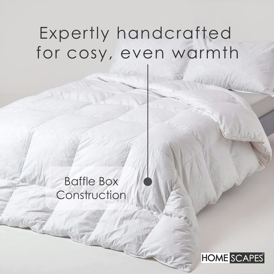 image 1 of Homescapes Duck Feather and Down 15 Tog Duvet for Winter, Super King