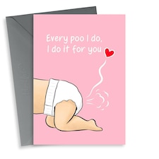 Funny Baby Poo Mother's Day Card For Mum