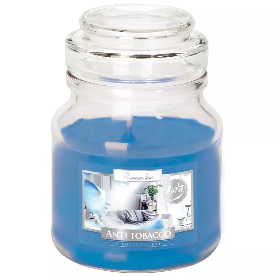 image 1 of Glass Jar Scented Candle with Lid | Orange | Anti Tabbaco | 1