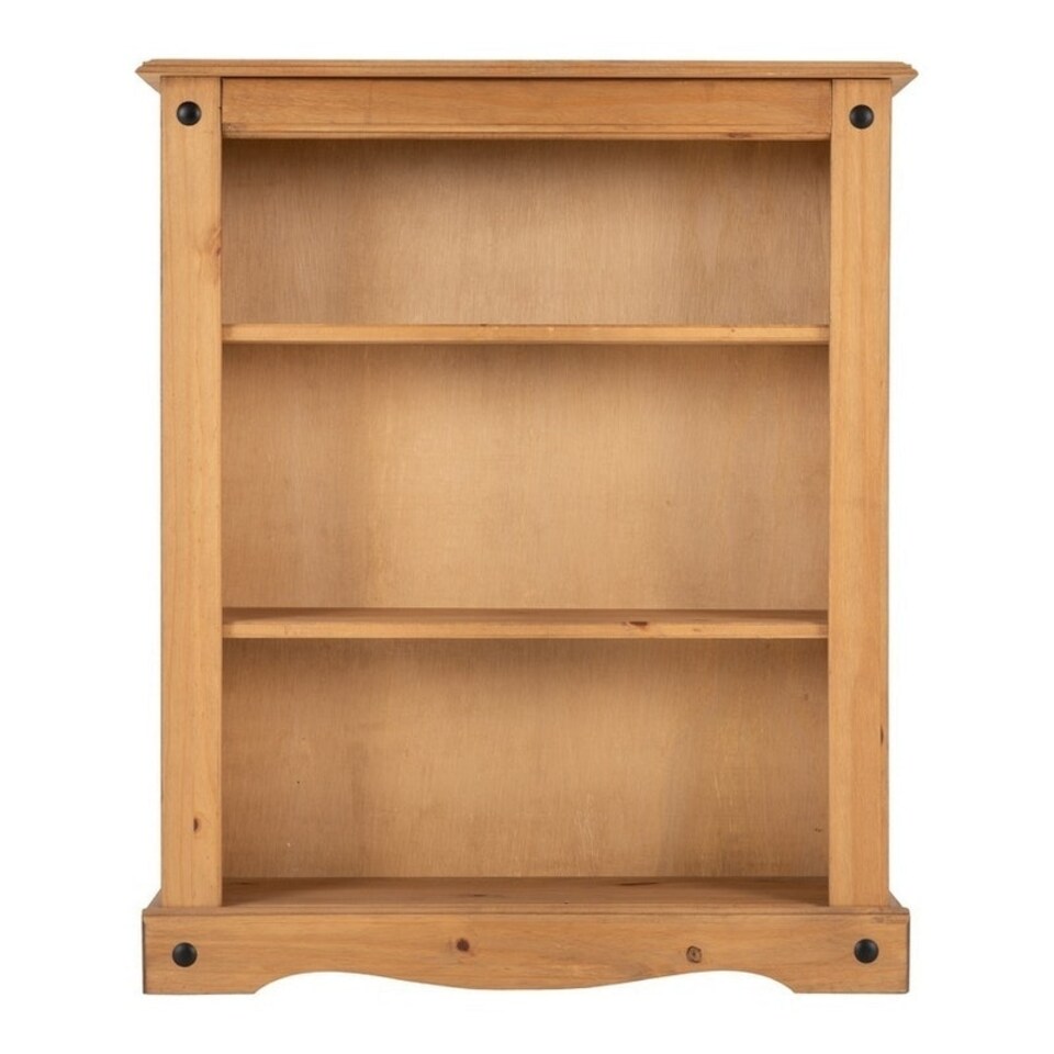 image 1 of Corona Low Bookcase - L29 x W84 x H100.5 cm - Distressed Waxed Pine Brown