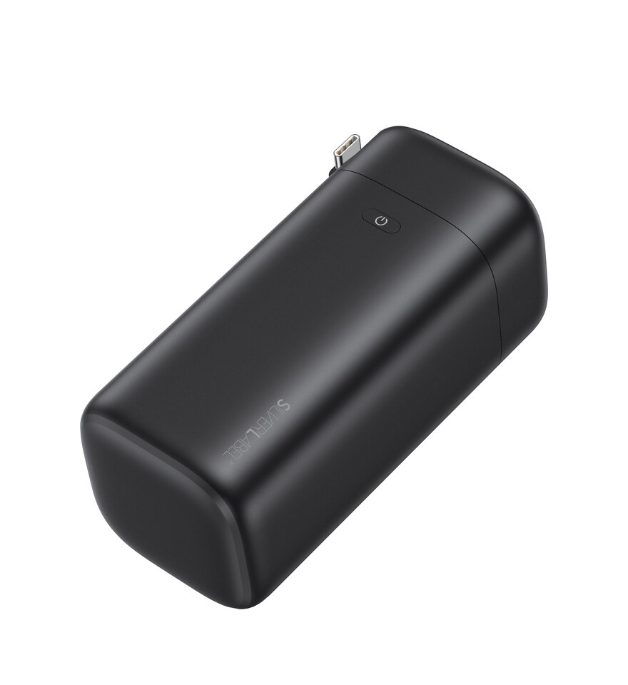 image 1 of SilverLabel 2in1 18K PowerBank&Retract USB-C Cable Black