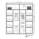 image 3 of Alfa Double Sliding Door Wardrobe with Mirror for Bedroom - Black 203cm