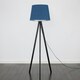 image 1 of ValueLights Barbro Black Tripod Floor Lamp Blue Taper Shade & Bulb