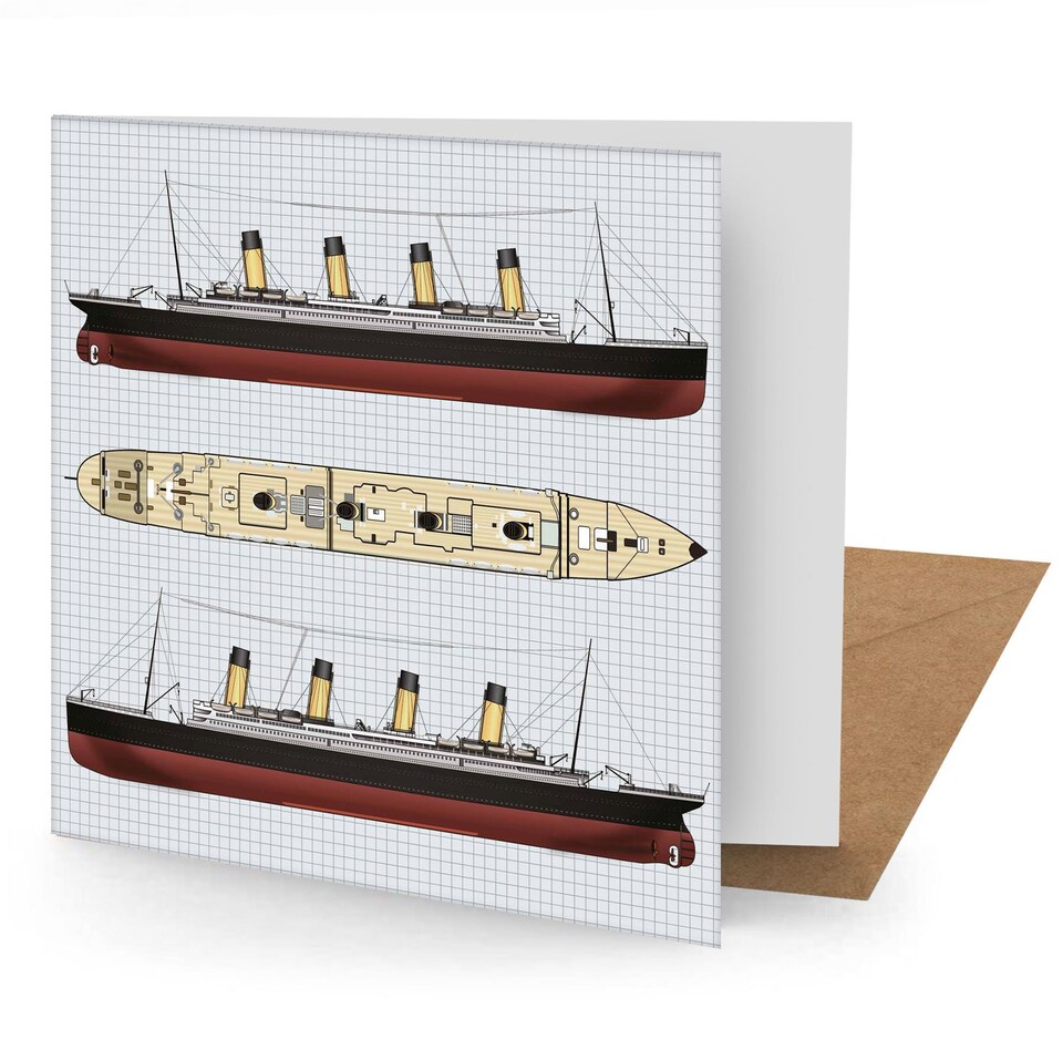 Titanic Greetings Card Suitable for Birthdays, Thank You, Any Occasion, 15 x 15 cms, Mullti-Coloured