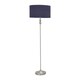 image 4 of ValueLights Maggie Chrome Candlestick Floor Lamp Navy Shade & Bulb | Blue
