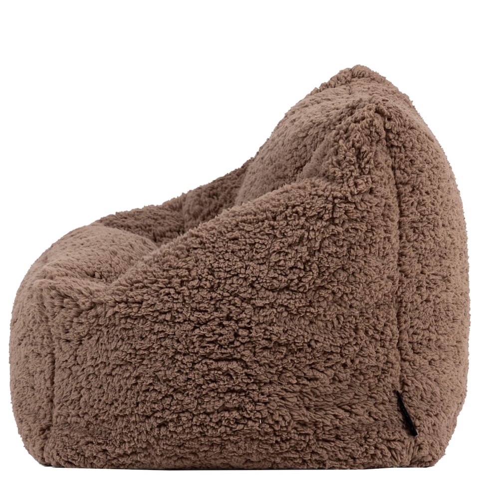 image 1 of Icon Kids Natalia Teddy Berber Fleece Armchair Bean Bag, Mocha Brown