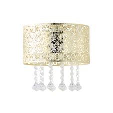 ValueLights Enna Gold Tiered Ceiling Pendant Droplets Shade & Bulb