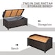 image 4 of Outsunny PE Rattan Outdoor Storage Bench, Aluminium Garden Bench with Storage Underneath with Zipped Inner Lining, Rods for Deck, Mixed Brown