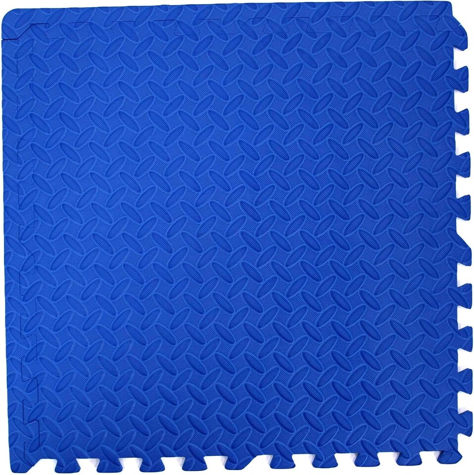 image 1 of Interlocking Gym Yoga Mats Anti-Fatigue EVA Soft Foam Exercise Play Floor Tiles (Blue)