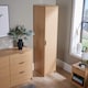 image 2 of Phoenix Wardrobe 1 Door Space Saving Bedroom Home Furniture Clothing Storage Unit | Brown