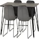 image 2 of Marlow Dining Set with Lukas Chairs Black | Black Marble/Grey