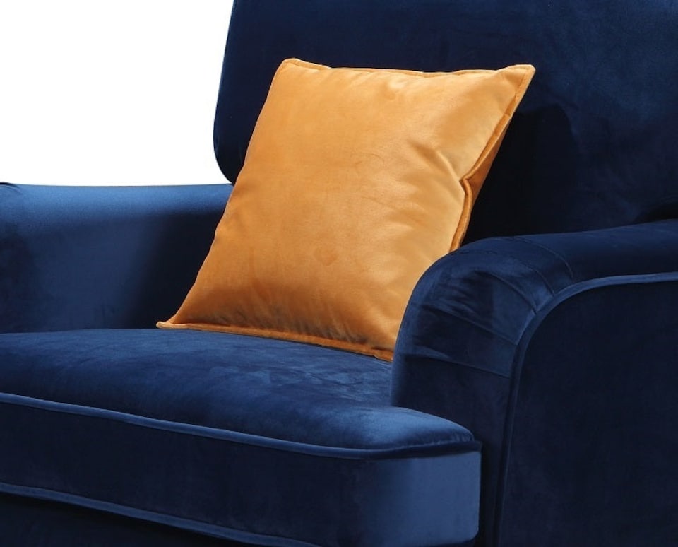 image 1 of Velvet Marine Blue 1 Seater Bella Sofa ASTBURY
