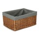 image 6 of Medium Double Steamed Grey Cotton Lined Willow Storage Baskets | Grey | Grey