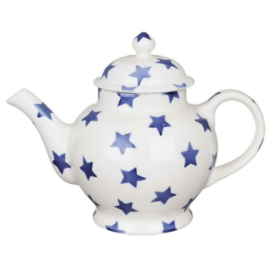 image 1 of Tea Pot: 1.6 Litre Emma Bridgewater Blue Star 4 Mug Teapot Boxed, Ceramic