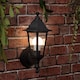 image 2 of ValueLights Mayfair Pair Black Outdoor Security IP44 Rated Wall Light Lanterns