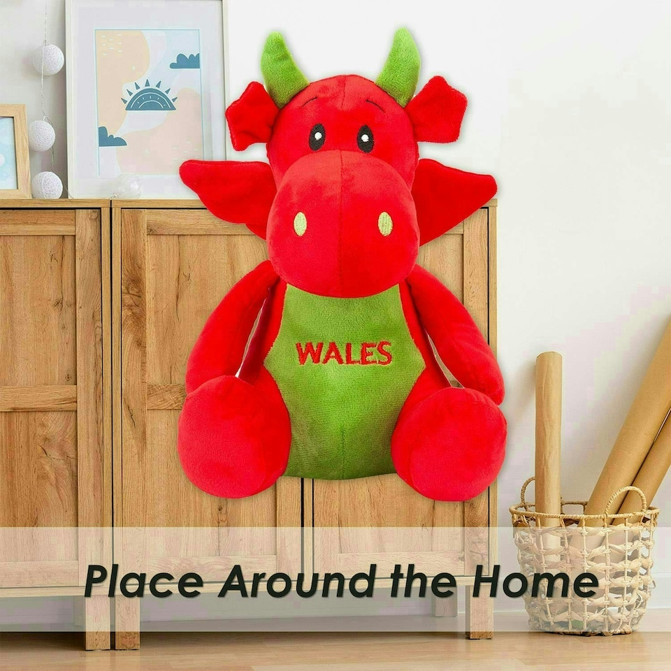 image 1 of Red Dragon Soft Toy Cute Plushie Huggable Cuddly Stuffed Toy Gift 27cm Red
