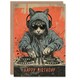 image 1 of DJ Cat with Hoodie and Sunglasses For Him Birthday Card