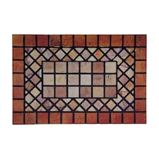 Nicoman Rubber Elegant Red Tile Doormat - 60x40cm