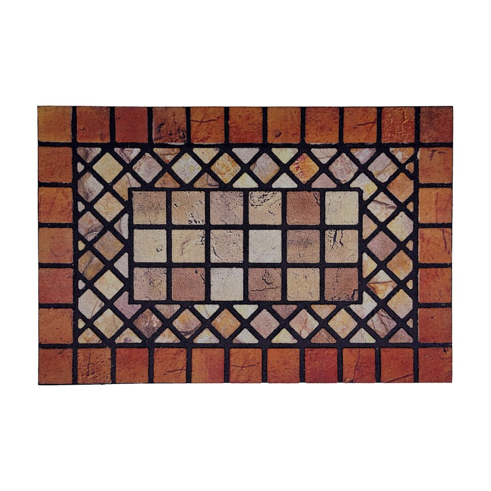 image 1 of Nicoman Rubber Elegant Red Tile Doormat - 60x40cm