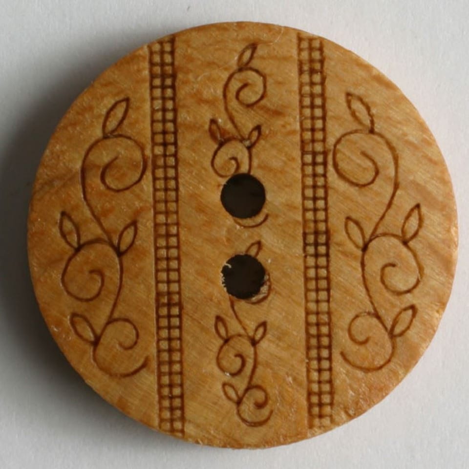 Dill Beige Round Wood Buttons for Dressmaking - 18mm - per value pack of 30
