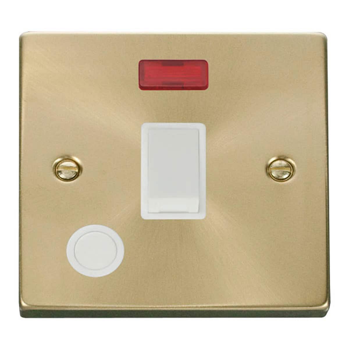SE HOME Satin Brushed Brass 1 Gang 20A DP Switch With Flex With Neon Gold Satin Brass
