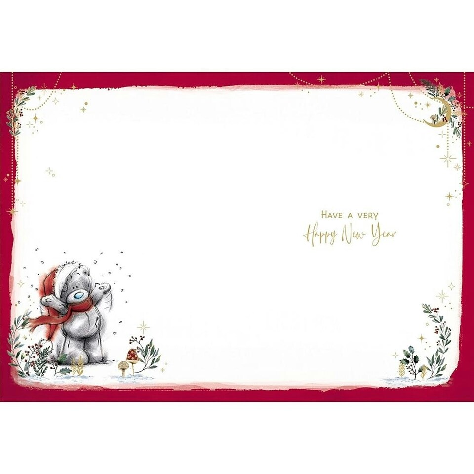 image 1 of Bear With Gifts On Back Merry & Bright Christmas Card