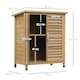 image 5 of Outsunny Garden Shed Wooden Garden Storage Shed 2 Door Unit Solid Fir Wood Garage Tool Organisation Cabinet, 87L x 46.5W x 96.5Hcm, Natural