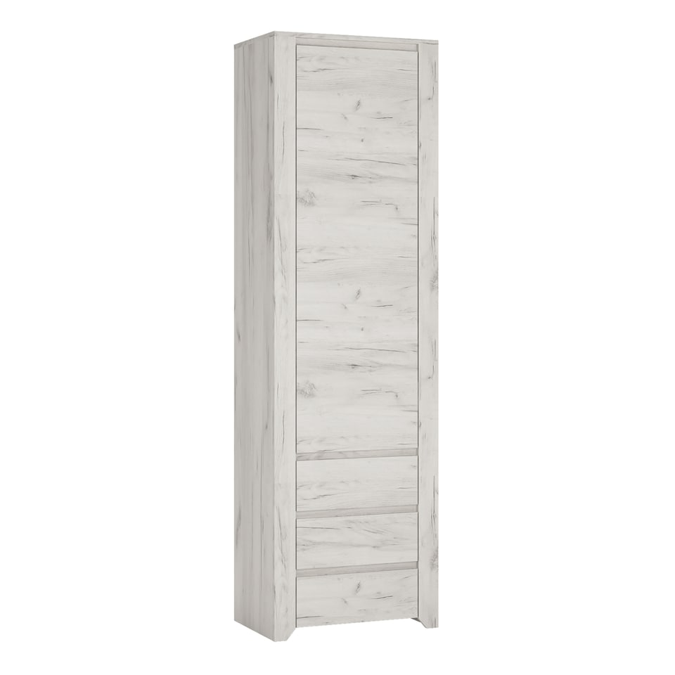 image 1 of Angel Tall Narrow One Door 3 Drawer Narrow Cupboard