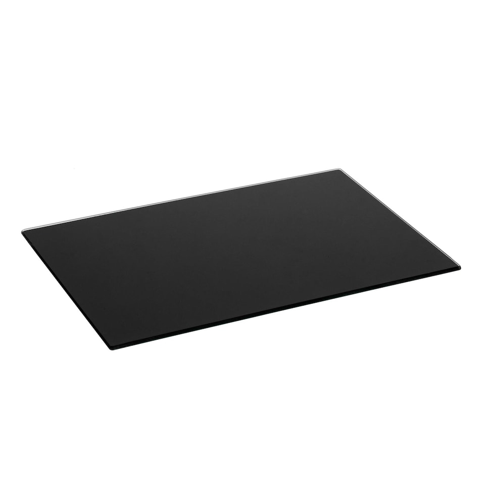 image 1 of Harbour Housewares Black Glass Placemats - 40 x 30cm - 6pc - Sleek Heat-Resistant Table Set Black