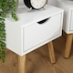 image 4 of Bedside Cabinet White 1 Drawer Bedroom Side Table For Storage Wooden Legs Modern
