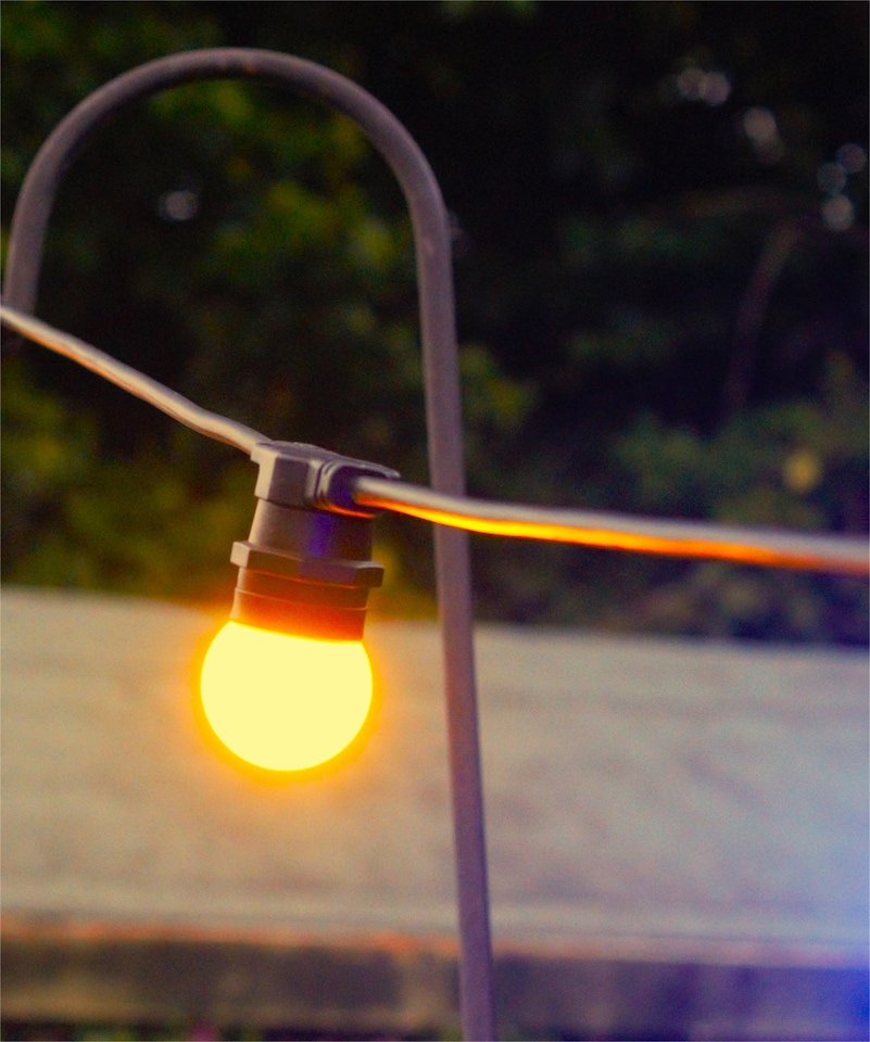 image 1 of G45 Bulb, E27 Base, Plastic Cover Yellow