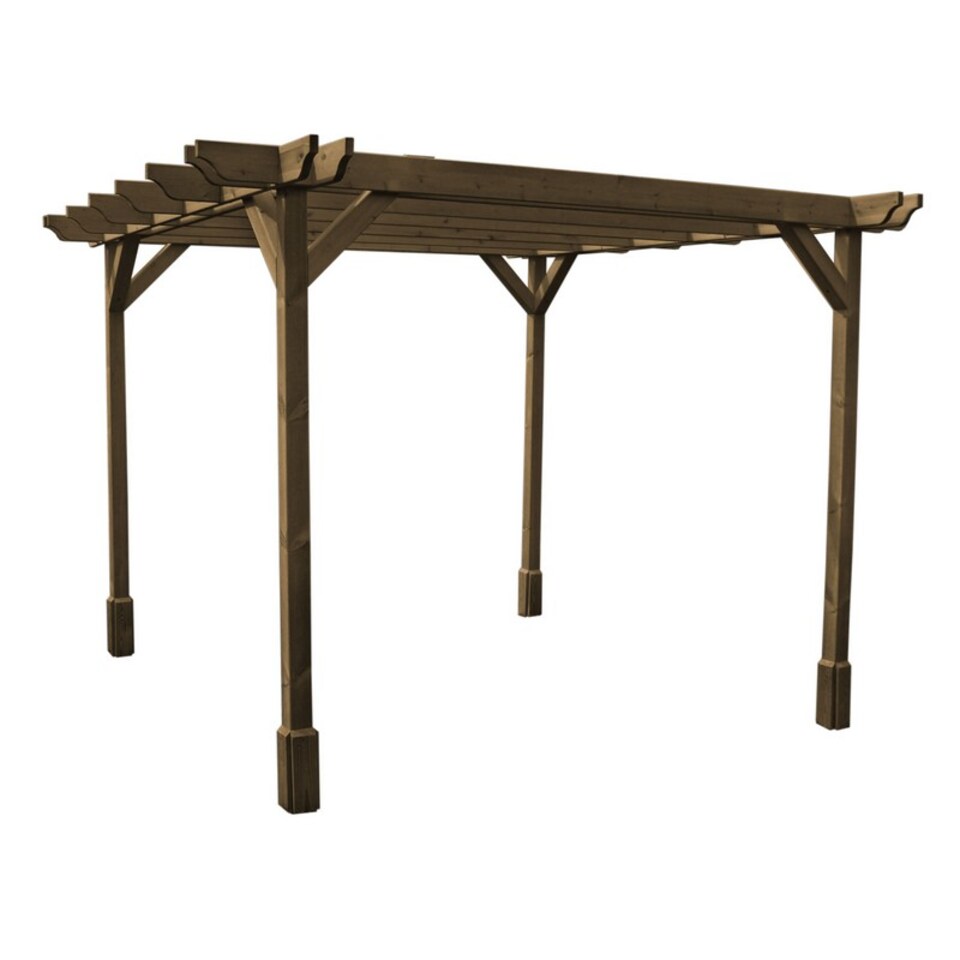 image 1 of Double Premium Pergola - Wood - L360 x W480 x H270 cm - Rustic Brown