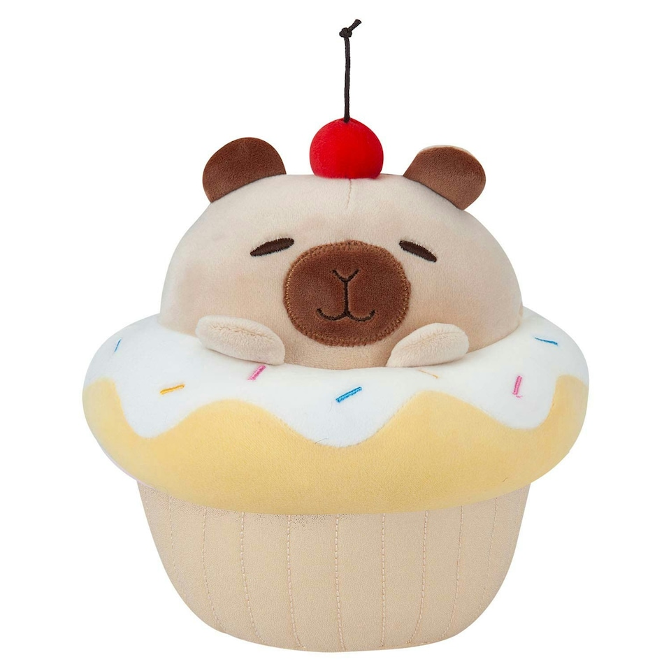 image 1 of Capybara Cup Cake Soft Toy Cute Plushie Huggable Cuddly Stuffed Toy 20cm Yellow