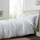 image 1 of Bianca Fleur Matelassé Jacquard 200 Thread Count Cotton Duvet Cover Set White | White | Single