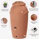 image 2 of Water Butt Kit with Tap, Diverter & Bio Cleaner –  Rainwater Collector for Garden, Balcony & Terrace – Durable Plastic Water Storage Tank | Brown | 210L