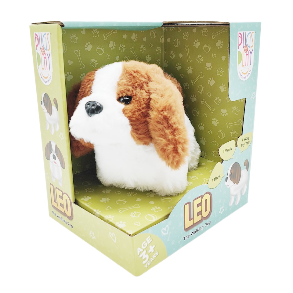 image 1 of Pugs at Play Leo Interactive Walking Dog Plush Toy