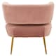 image 4 of Interiors by Premier Pink Velvet Chair with Gold Finish Metal Legs, Backrest Dining Chair, Easy to Clean Armchair