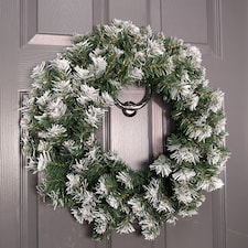 55cm Premier Christmas Snow Tipped Green Pine PVC Door Wreath