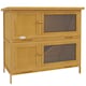 image 1 of PawHut Rabbit Hutch, Double Decker Cage w/ Roof, Divider, Ramp, Yellow