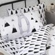 image 2 of Bedding & Beyond Scandi Bear Forest Fitted Sheet Set - Black/White/Grey - Single Black | Single