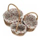 image 1 of Oval Unpeeled Willow Shopping Basket with Garden Rose Lining Multi | Garden Rose | M