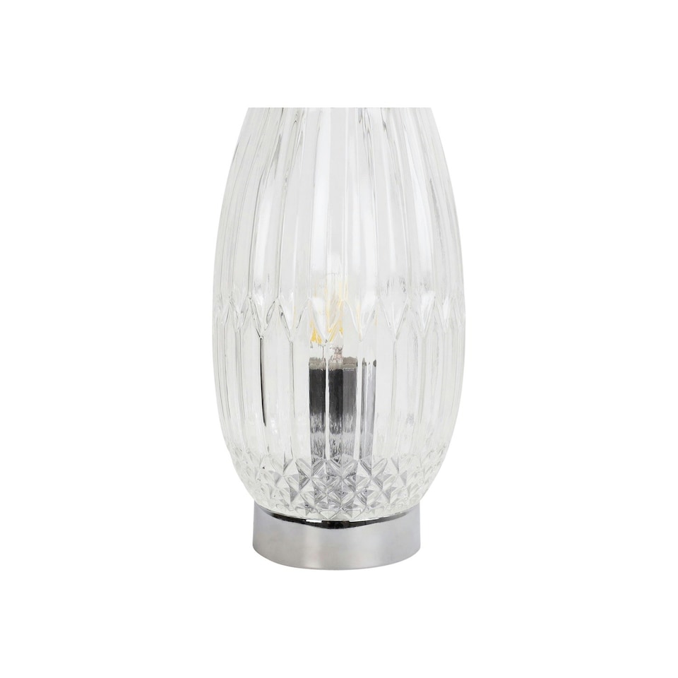 image 1 of Facet - Chrome with Clear Faceted Glass Table Lamp Chrome | Clear