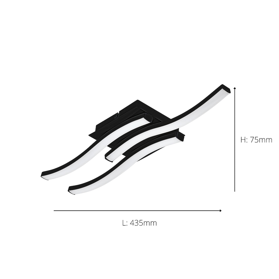 image 1 of EGLO Basic Cabezas-E Black Steel & Plastic 3 Flame Wall/Ceiling Light, 3000K