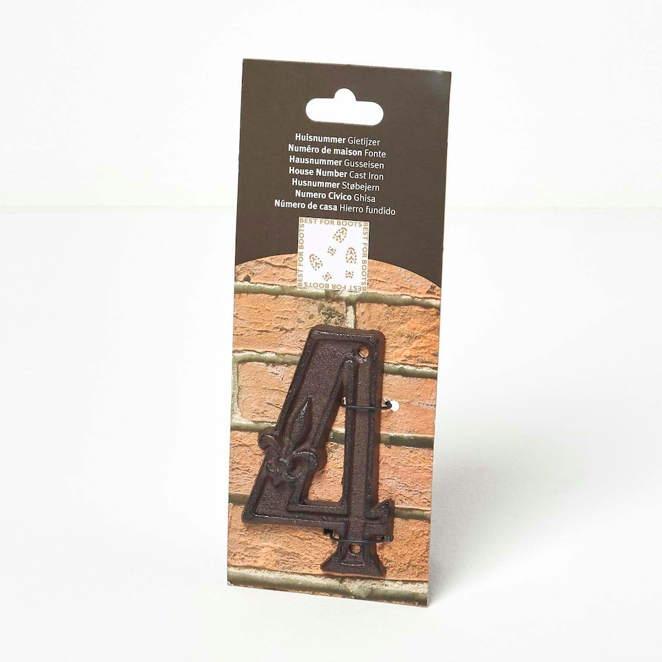 image 1 of Homescapes Cast Iron House number, 4