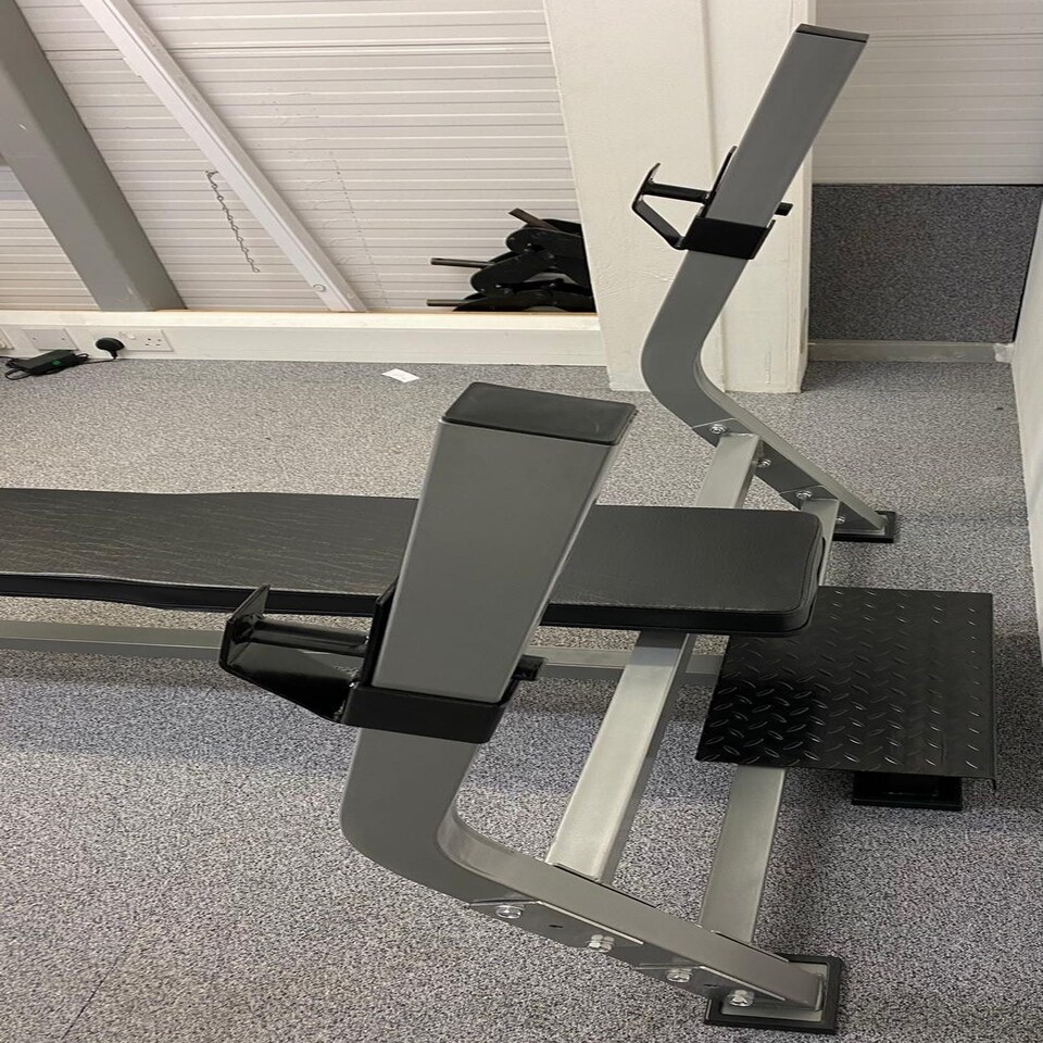 image 1 of Commercial Flat Bench Press w/ Olympic Barbell Squat Rack